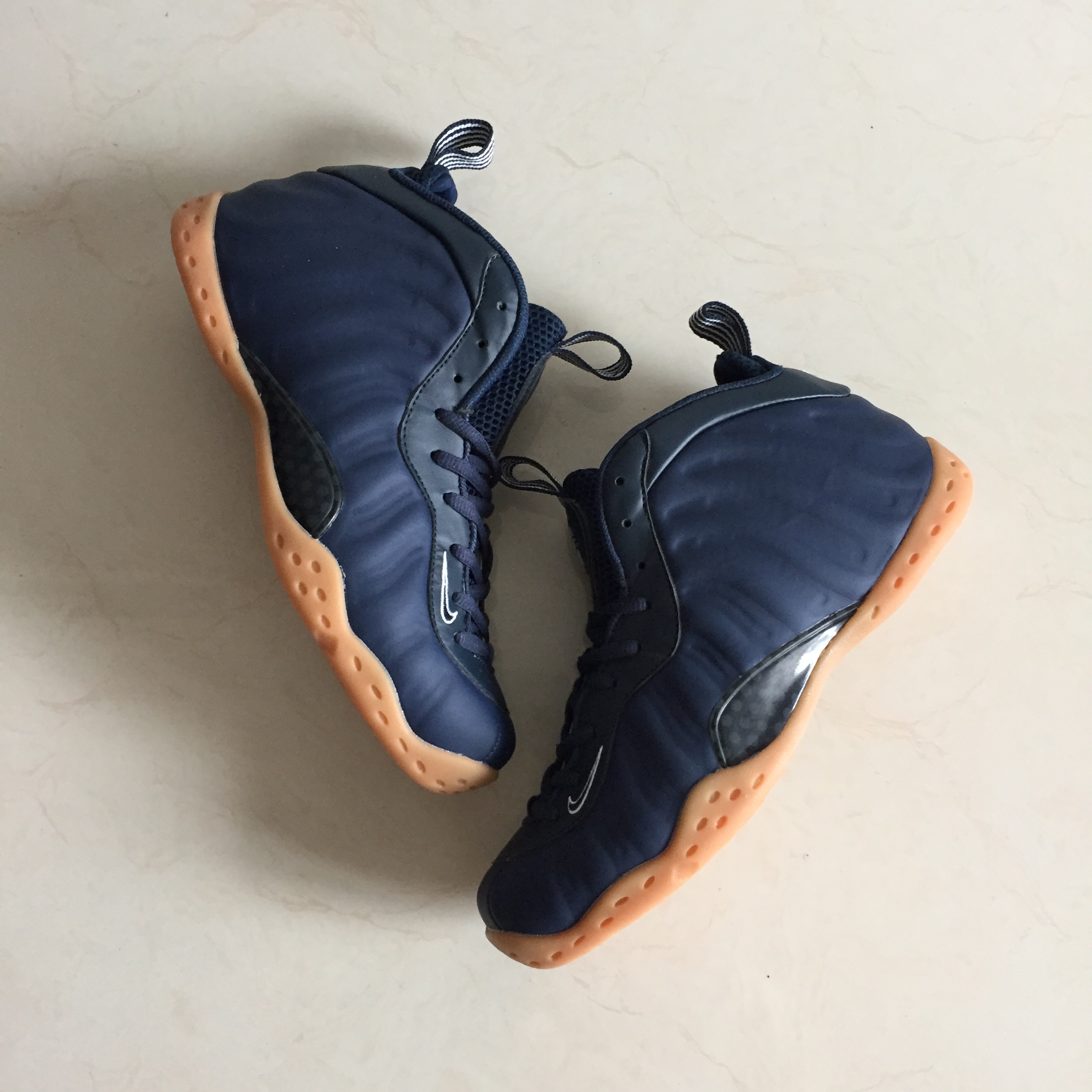 Nike Air Foamposite One Deep Blue Gum Sole Shoes